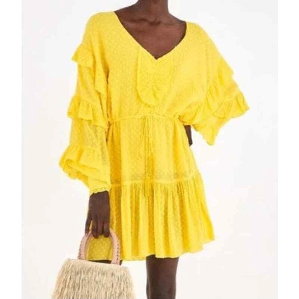 FARM Rio Canarias ruffled dress